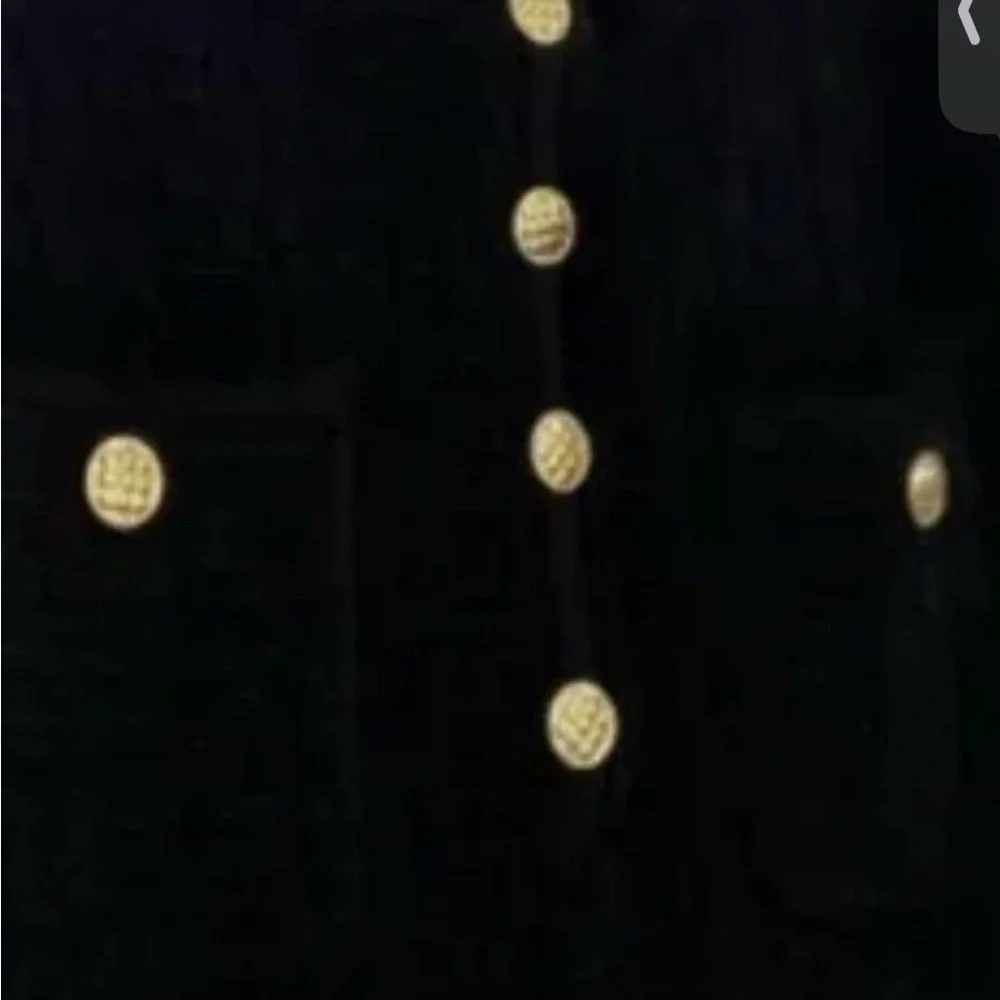 Ronny Kobo Collection Black Sheath Midi Dress gold buttons small - Picture 2 of 4